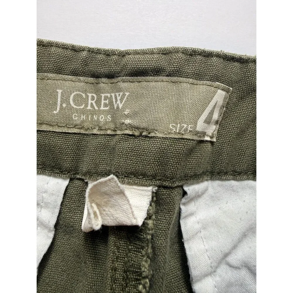J.Crew Factory Olive Green Utility Cargo Shorts Women's Size 4 Button Fly